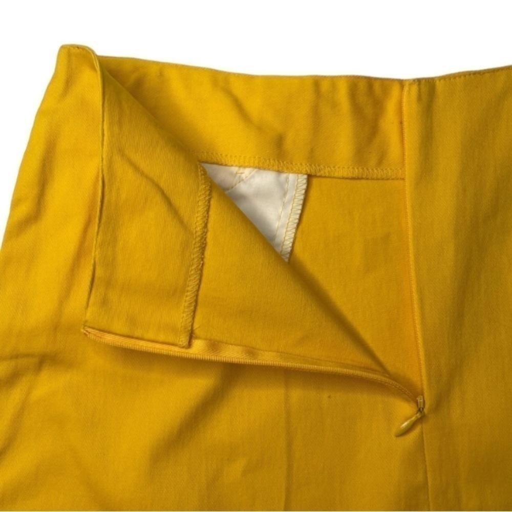 NEW JAMS WORLD Retro Yellow Dandelion Cotton Stretch Mini Skirt w/Pockets Size 8 - Picture 3 of 10